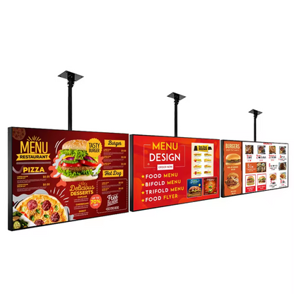 Restaurant ceiling hanging lcd display hanging double sided advertising screen